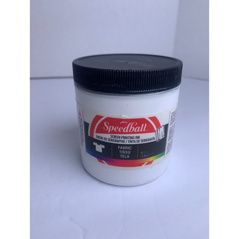 Speedball White Fabric Screen Printing Ink 8oz Water-Based Opaque New